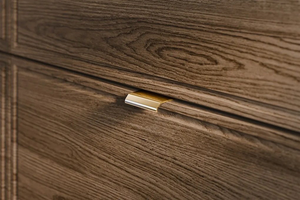 Koupelnová sestava s deskou, skříňkami a umyvadlem Talia Casella 80 cm černý mat/dub casella