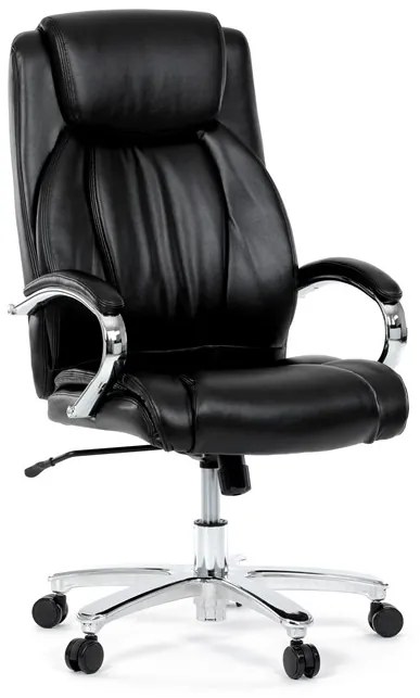 Kancelárske kreslo RYZAR — ekokoža, čierna, nosnosť 150 kg