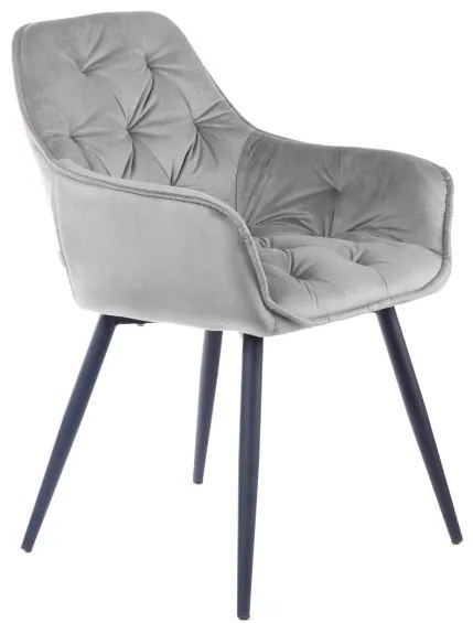 Jedálenská stolička CHERRY zamatová sivá ALL 999165