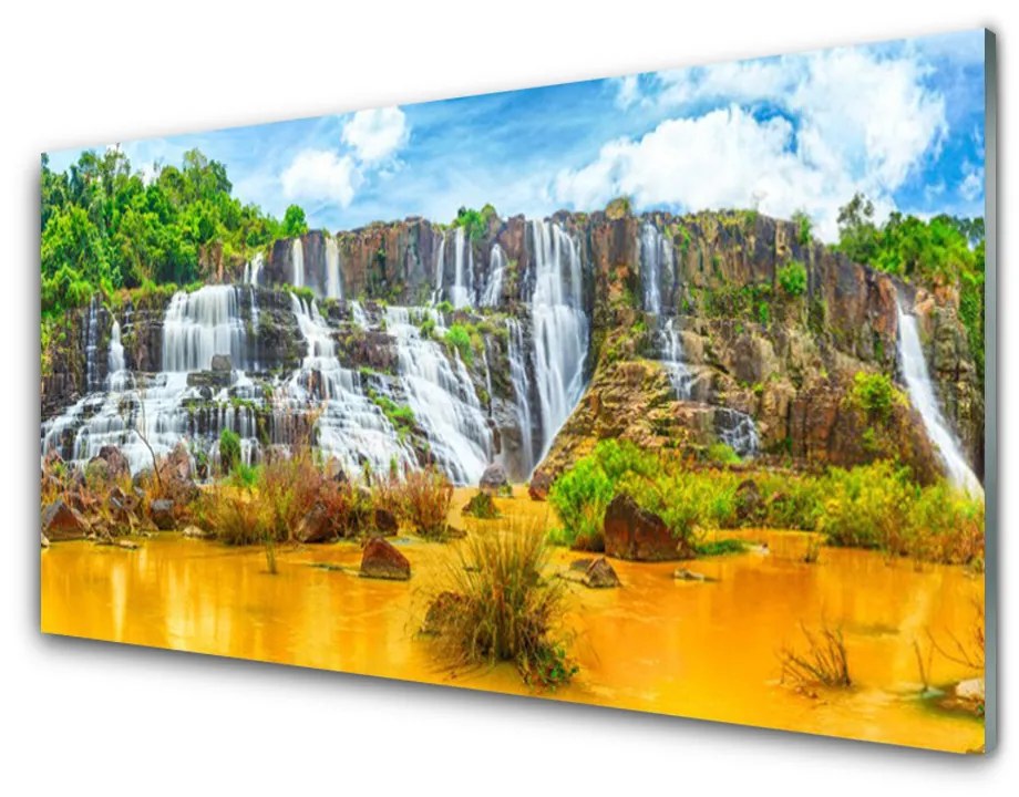 Obraz plexi Vodopád stromy príroda 120x60 cm