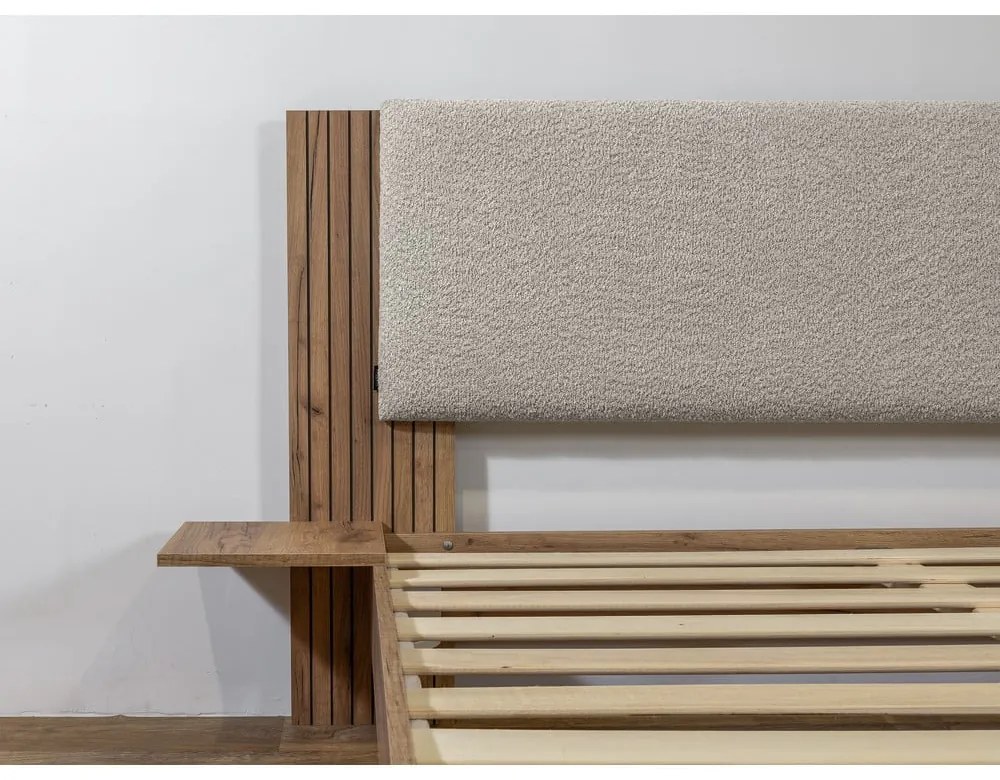 Svetlosivá dvojlôžková posteľ s roštom 140x190 cm Lior – Bobochic Paris