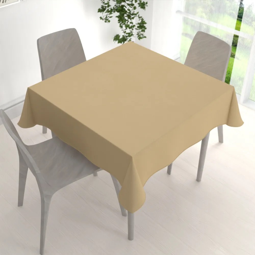 Biante Veľký dekoračný štvorcový obrus BKU-107 Pieskovo béžový 200x200 cm