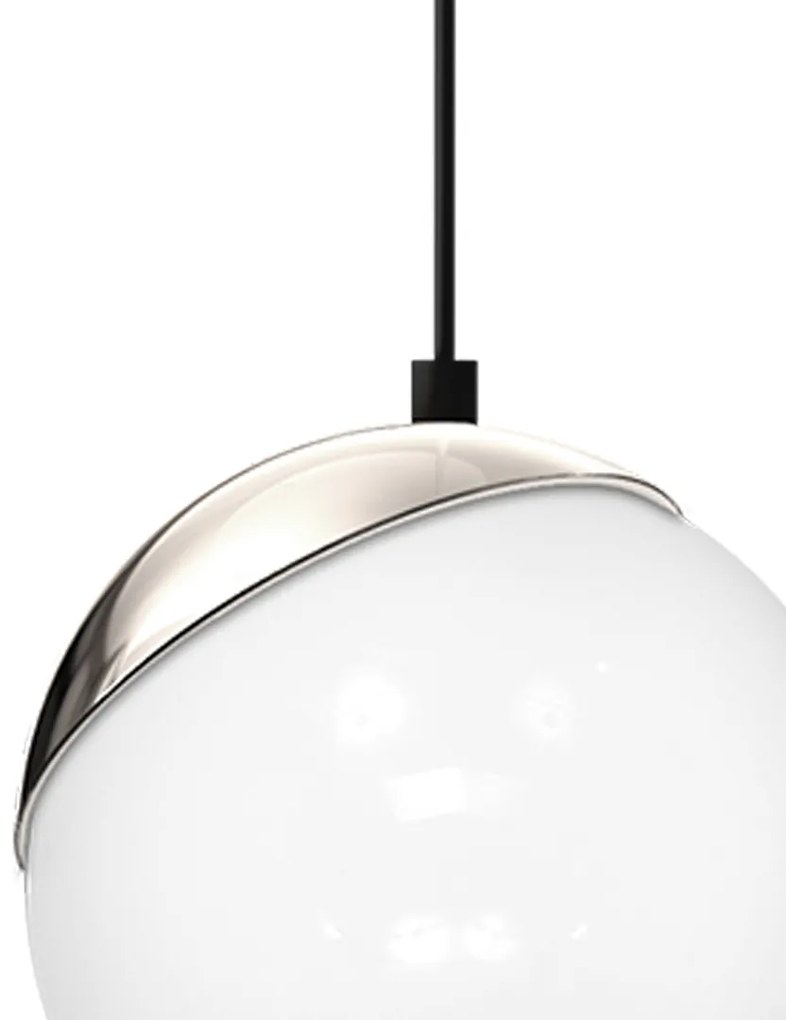 Závesné svietidlo Sfera, 1x biele sklenené tienidlo, b/ch