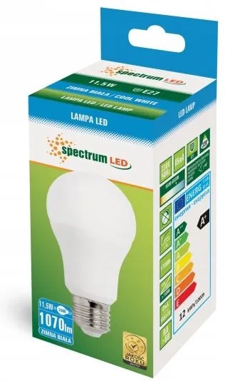 Toolight - LED studená žiarovka E-27 230V 11,5W 1070lm 13909, OSW-01200