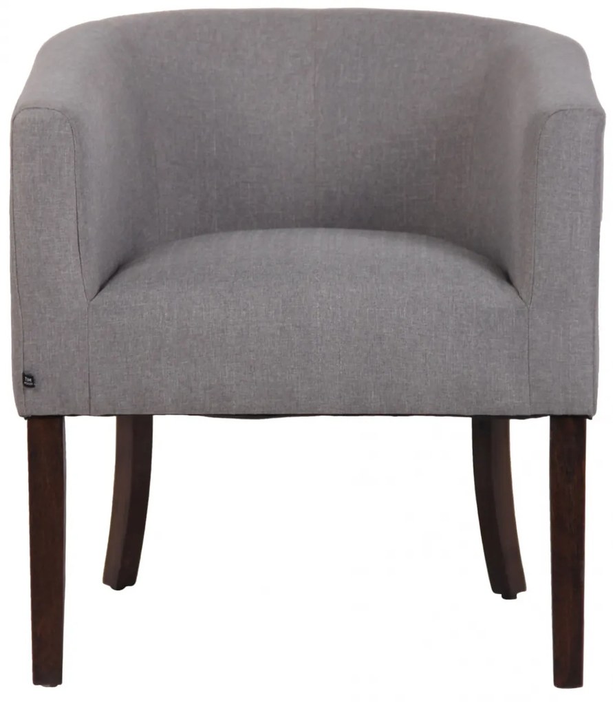 Design-Shop Kreslo Nemea - látka, drevené nohy antik tmavé - Sivá