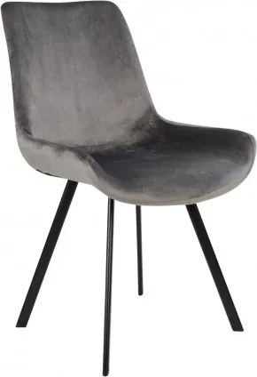 Jídelní židle DRAMMEN šedá samet / černá podnož House Nordic 1001223