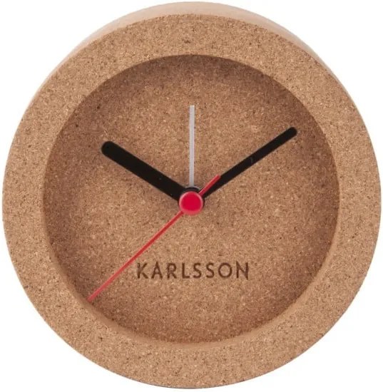 Hnedé stolové korkové hodiny s budíkom Karlsson Tom