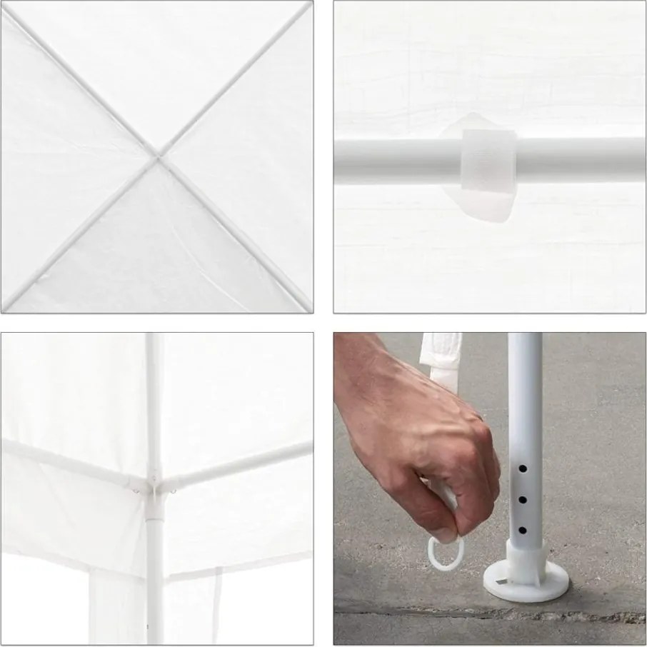 Zahradný párty stan - ANTONI + 3 bočné diely - biely