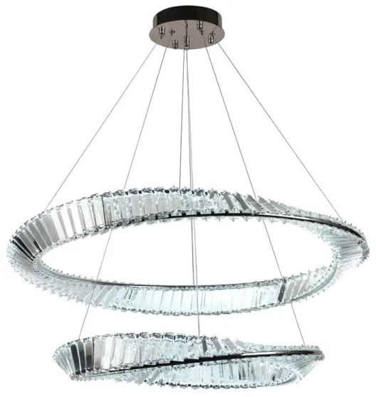 LED Stmievateľný luster na lanku LED/90W/230V 3000-6500K chróm + diaľkové ovládanie