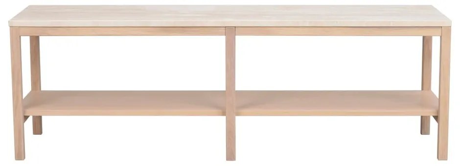 Biely konzolový stolík s doskou z kameňa 140x40 cm Orwel - Rowico