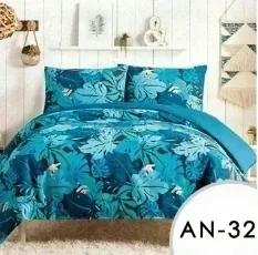 Sada 3 ks posteľného prádla EmaHome - modrá / 160 x 200 cm / 2x 70 x 80 cm / AN-32