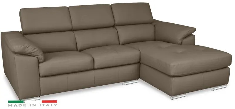 Kožená rohová sedacia súprava LOREN II, pravá, sv. hnědá (romana - 2029 nut brown)