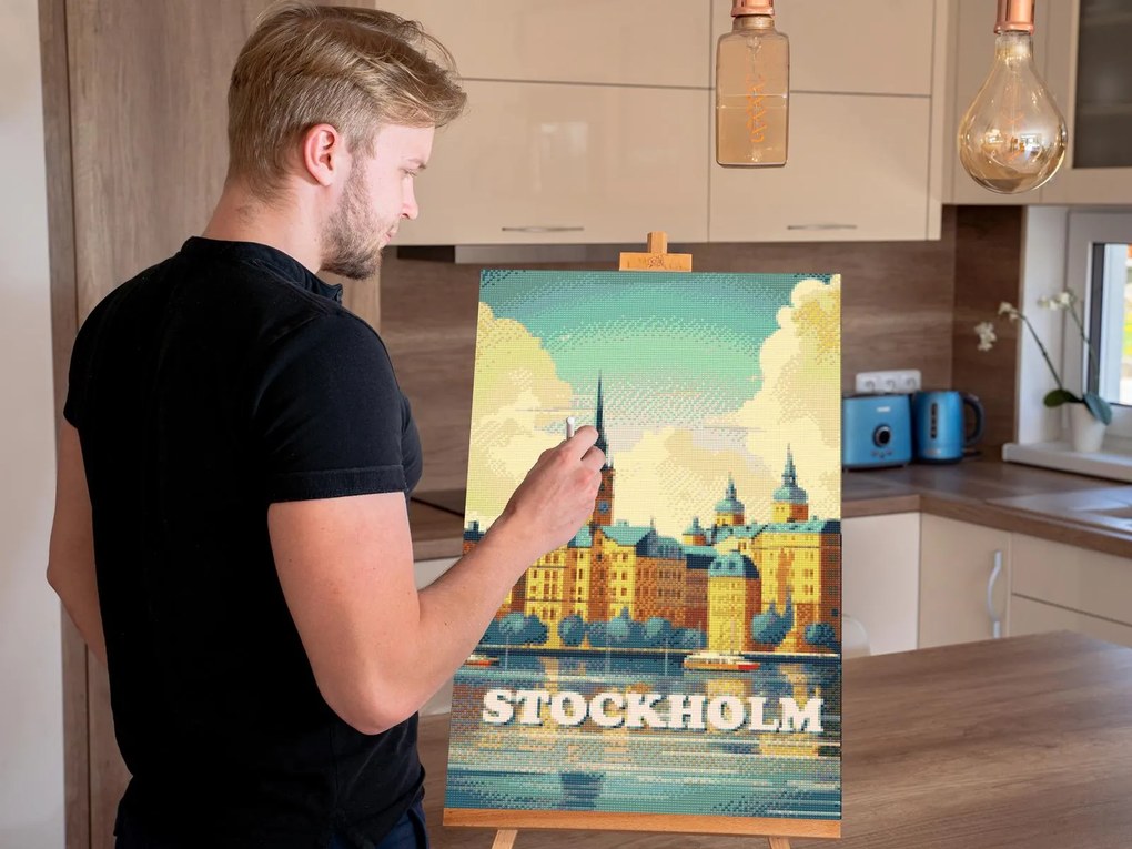 Gario Diamantové maľovanie Štokholm, Švédsko Rozmery: 40 x 60 cm, Rámovanie: Iba zrolované plátno, Diamanty: Okrúhle
