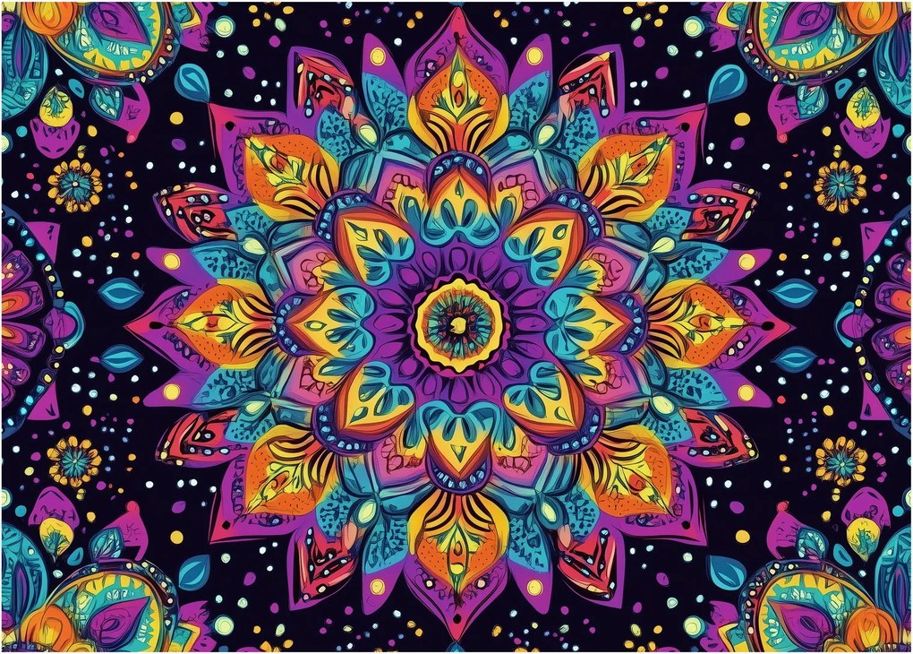 Obraz - Kaleidoskopická mandala (70x50 cm)