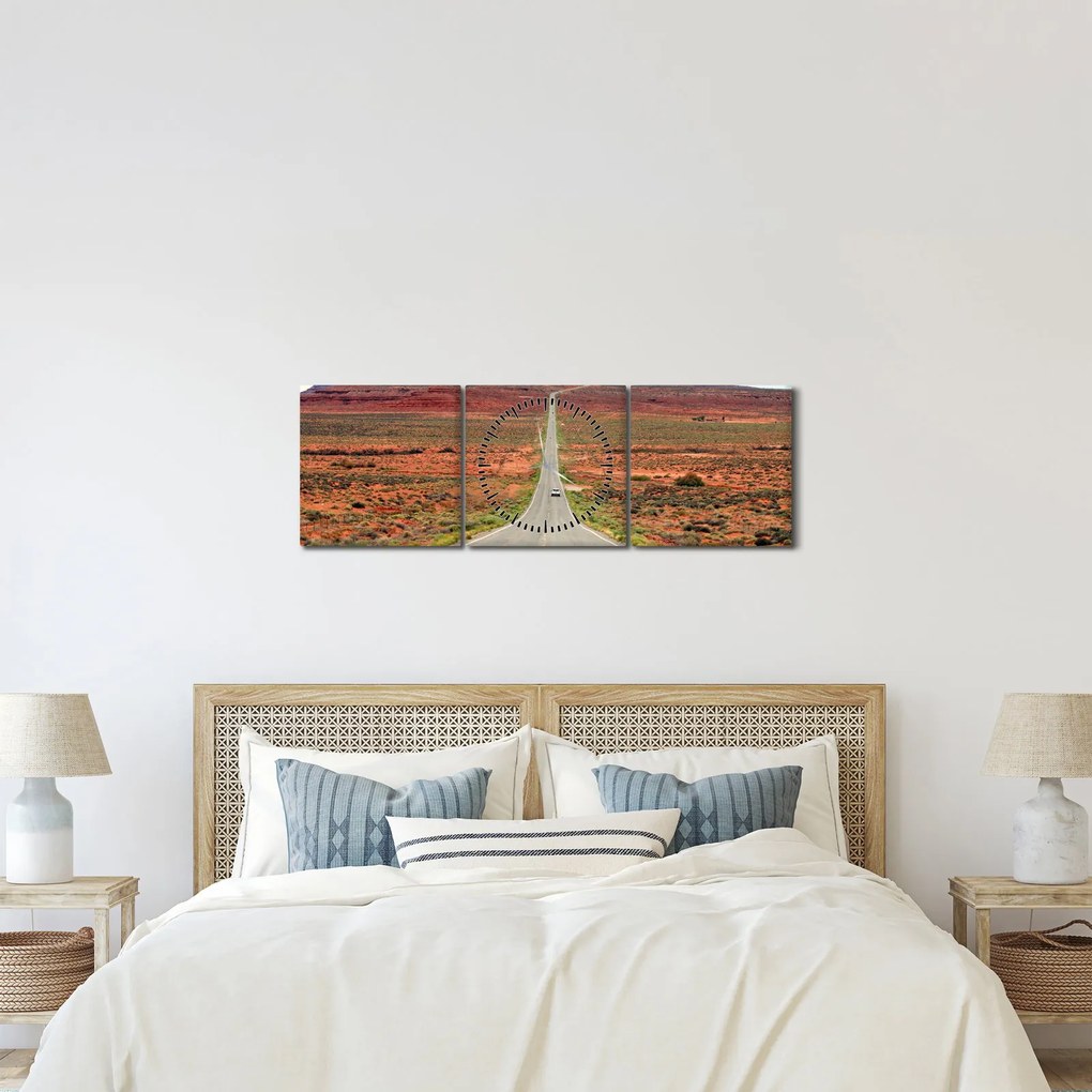 Obraz - U.S. Route 163 (s hodinami) (90x30 cm)