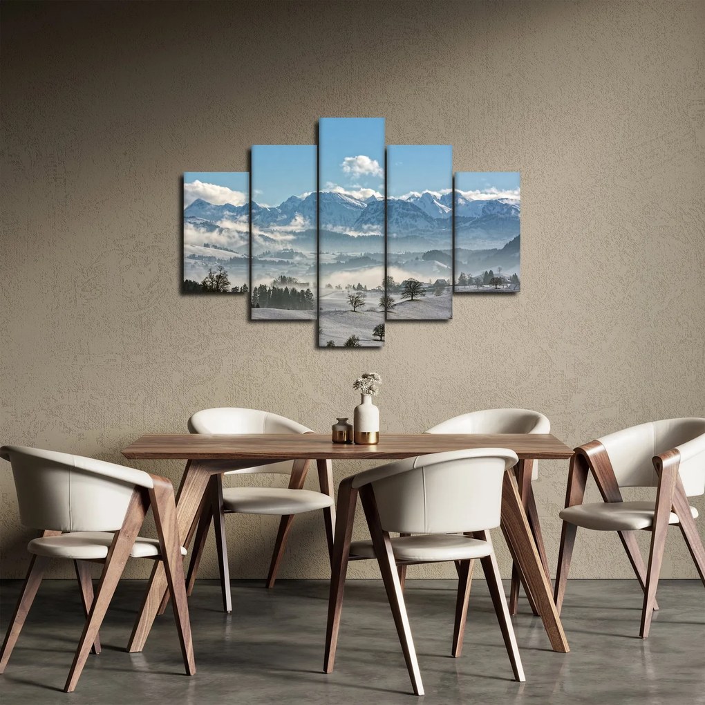 Obraz zasnežených hôr (150x105 cm)