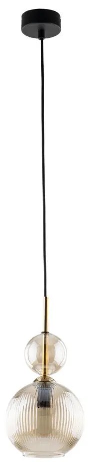 Závesné svietidlo na lane SOPHIA 1xE14/10W/230V čierna/dymovo-béžová