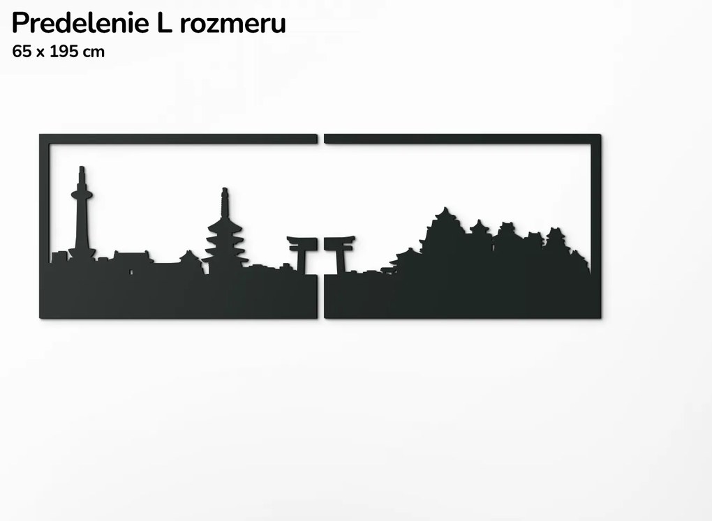drevko Obraz Kjóto panoráma Rozmer obrazu: 29,5 x 89 cm, Farba dekorácie: Čierna