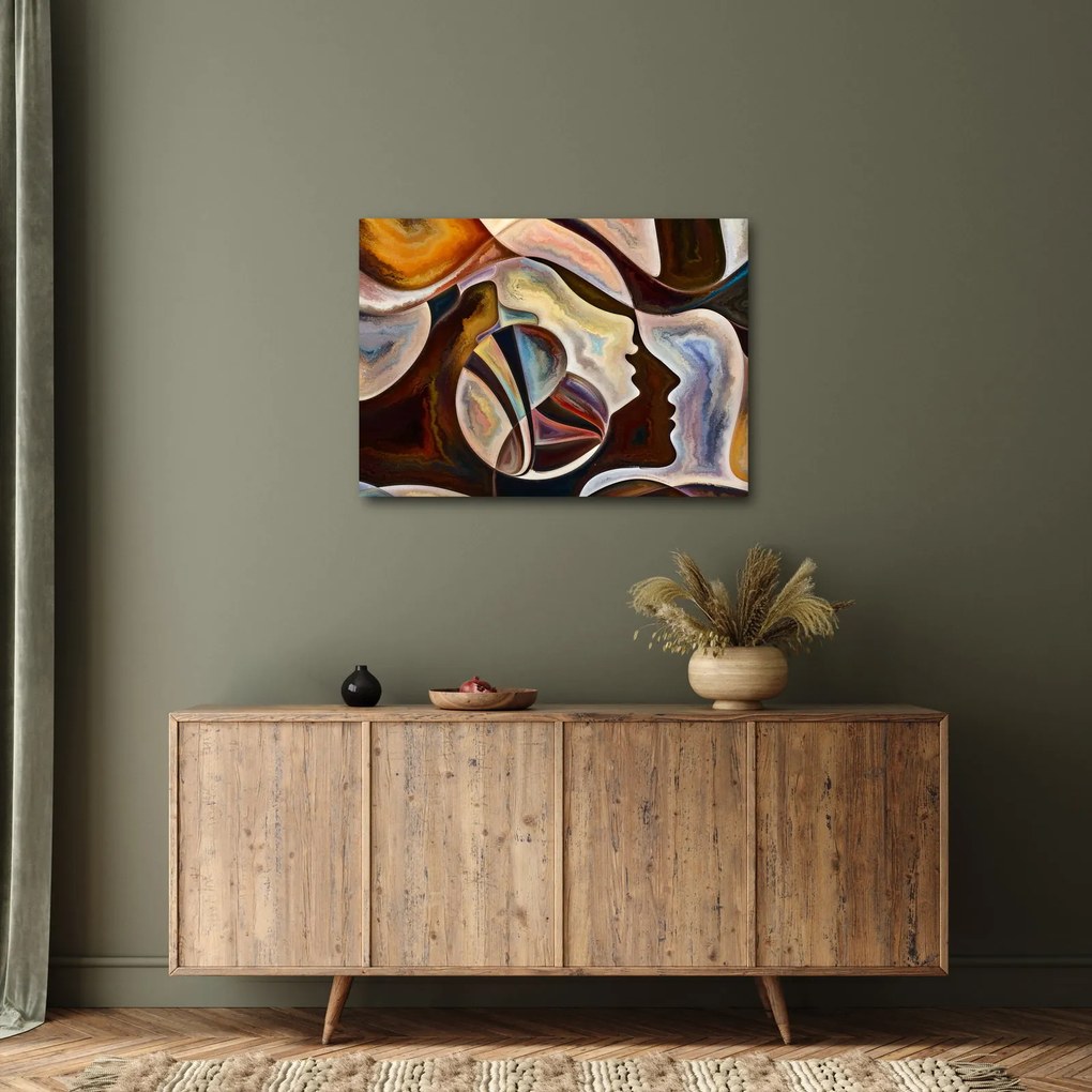 Obraz - Abstrakcia hláv (70x50 cm)