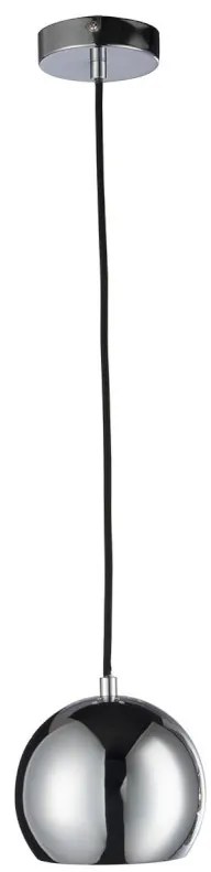 Strieborné závesné kovové svetlo Ball silver - Ø 15 * 120 cm