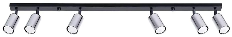 Sollux SL.1372 - Bodové svietidlo WINX 6xGU10/10W/230V čierna/chróm