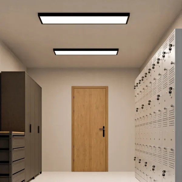 LED prisadený panel LED/60W/230V 30x120 cm čierny