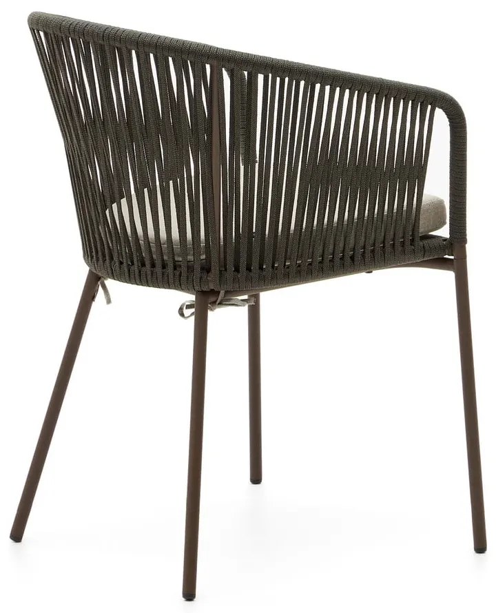 Zelená kovová/polstrovaná záhradná stolička Yanet – Kave Home