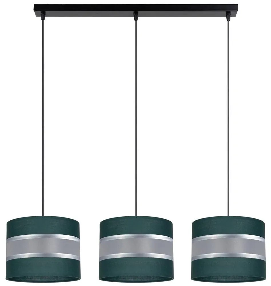 Luster na lanku CORAL 3xE27/60W/230V zelená