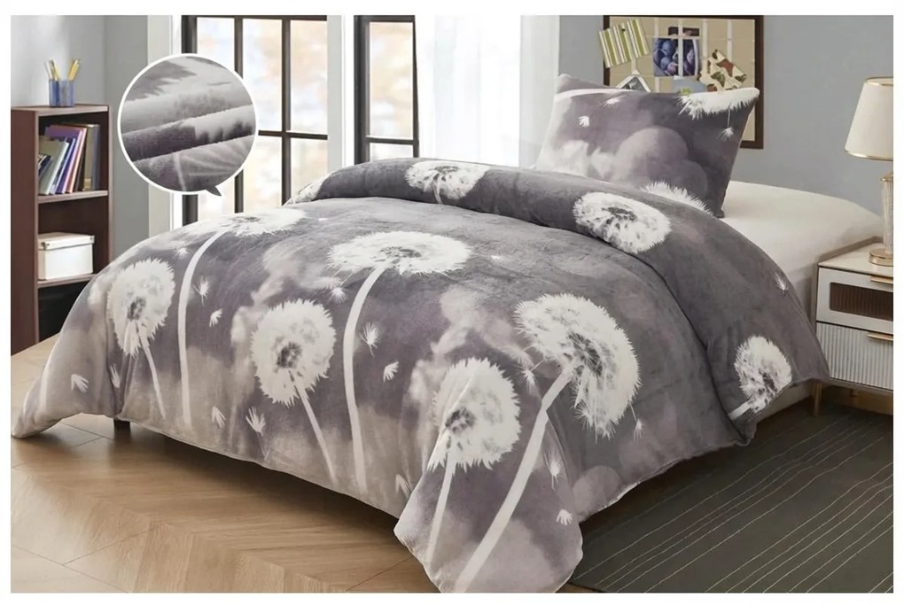 Mikroplyšové obliečky DANDORIA sivé Rozmer obliečky: 70 x 90 cm | 140 x 200 cm
