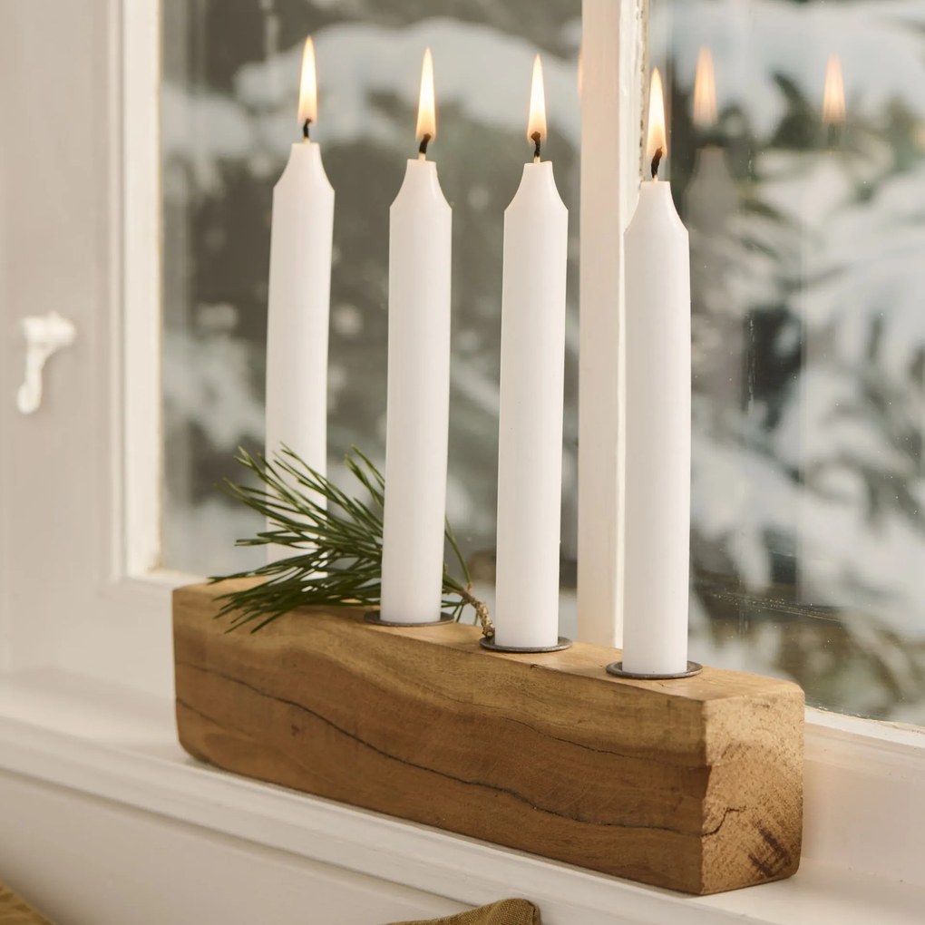 Ib Laursen Adventný drevený svietnik Block Unique 30 cm