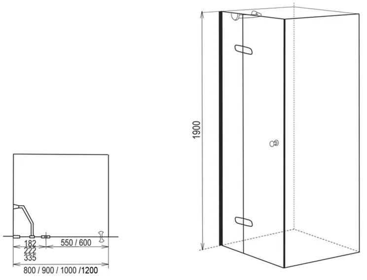 Mereo, Sprchové dvere, Fantasy, 80x190cm, chróm ALU, sklo Point, pravé prevedenie, MER-CK10112PE