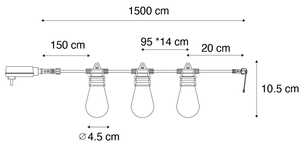 Inteligentný LED svetelný veniec 15 metrov 15 svetiel Opal RGBW IP44 - Chill