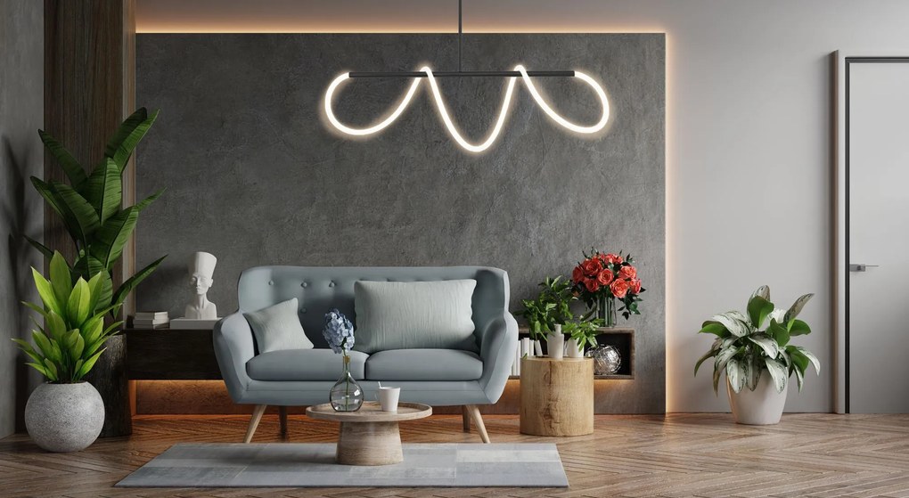 Toolight Toolight, LED závesné svietidlo 97 cm, 40W, APP856-CP, čierna, OSW-04031
