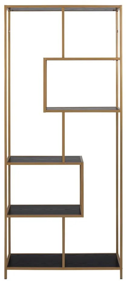 Čierna/zlatá knižnica 77x185 cm Seaford – Actona