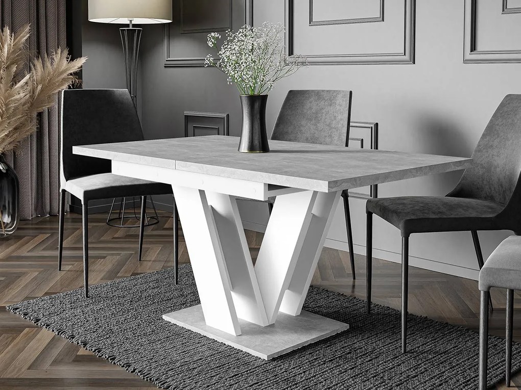 Rozkladací stôl Herkulan, Farby: biely lesk / čierny lesk