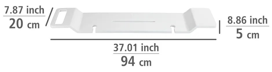 Biela polica do vane Wenko Matera, dĺžka 94 cm