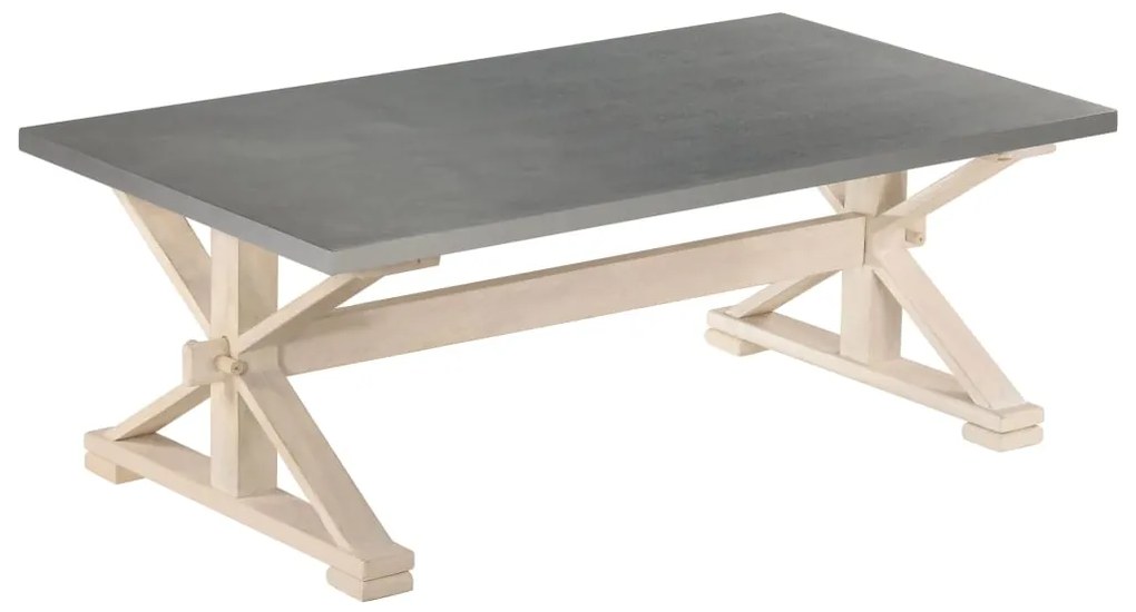 vidaXL Konferenčný stolík so zinkovaným povrchom 110x60x40 cm masívne mangovníkové drevo