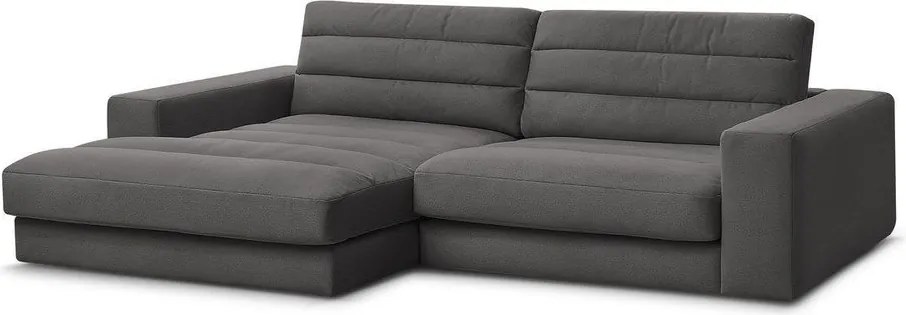 Antracitová zamatová rohová pohovka (ľavý roh/s leňoškou) Sierra – Bobochic Paris