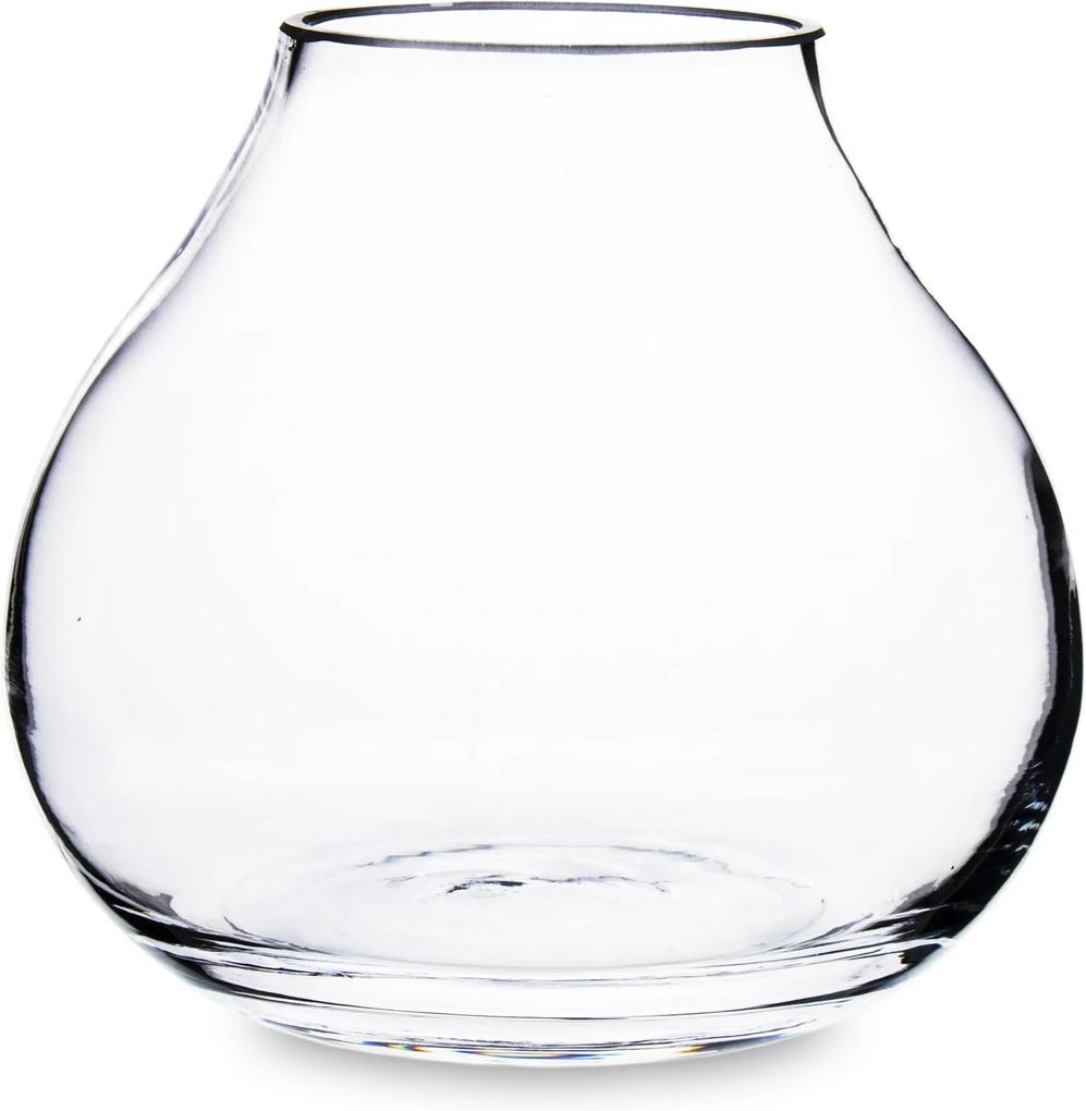 Sklenená váza priehľadná baňatá,18x20x20cm | BIANO