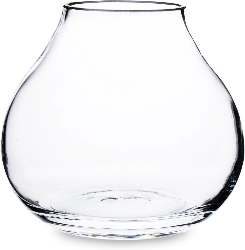 Sklenená váza priehľadná baňatá,18x20x20cm