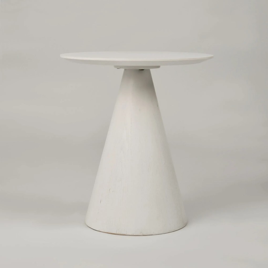 Odkladací stolík Florence 40 cm z masívu biely