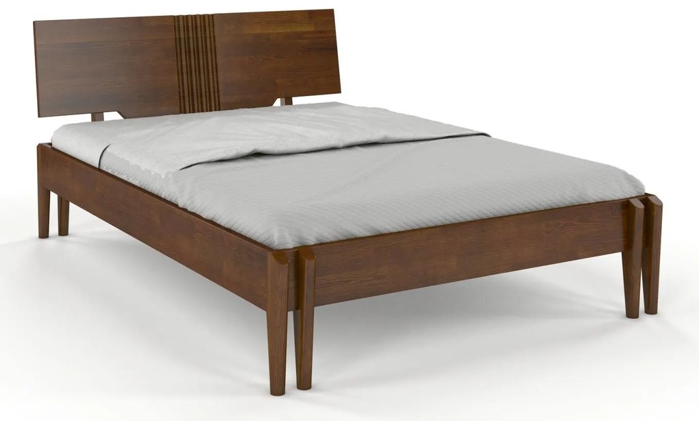 drevko Masívna posteľ POZNAN z borovice - orech Rozmer postele: 140 x 200 cm