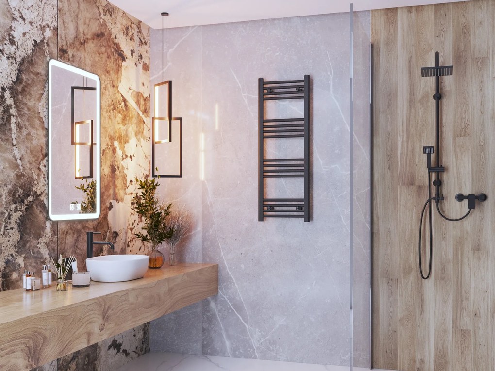 Gamma Erga Basic, vykurovacie teleso 1100x400 mm, 369 W, čierna, ERG-LAV-BASIC-11040-BK