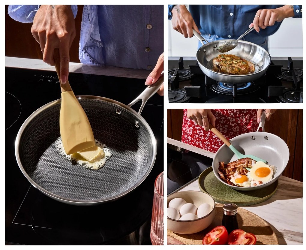 Elmich Mix sada panvíc 3 ks - nerezová a nepriľnavá panvica