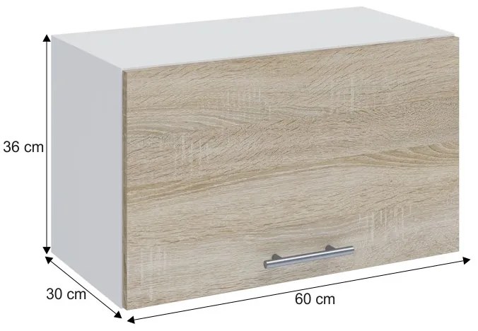 Horná kuchynská skrinka Fabiana W-60OK - dub sonoma / biela