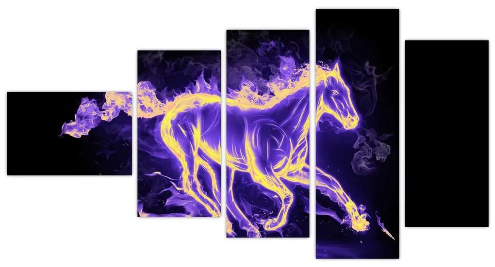 Abstraktný obraz horiaceho kone