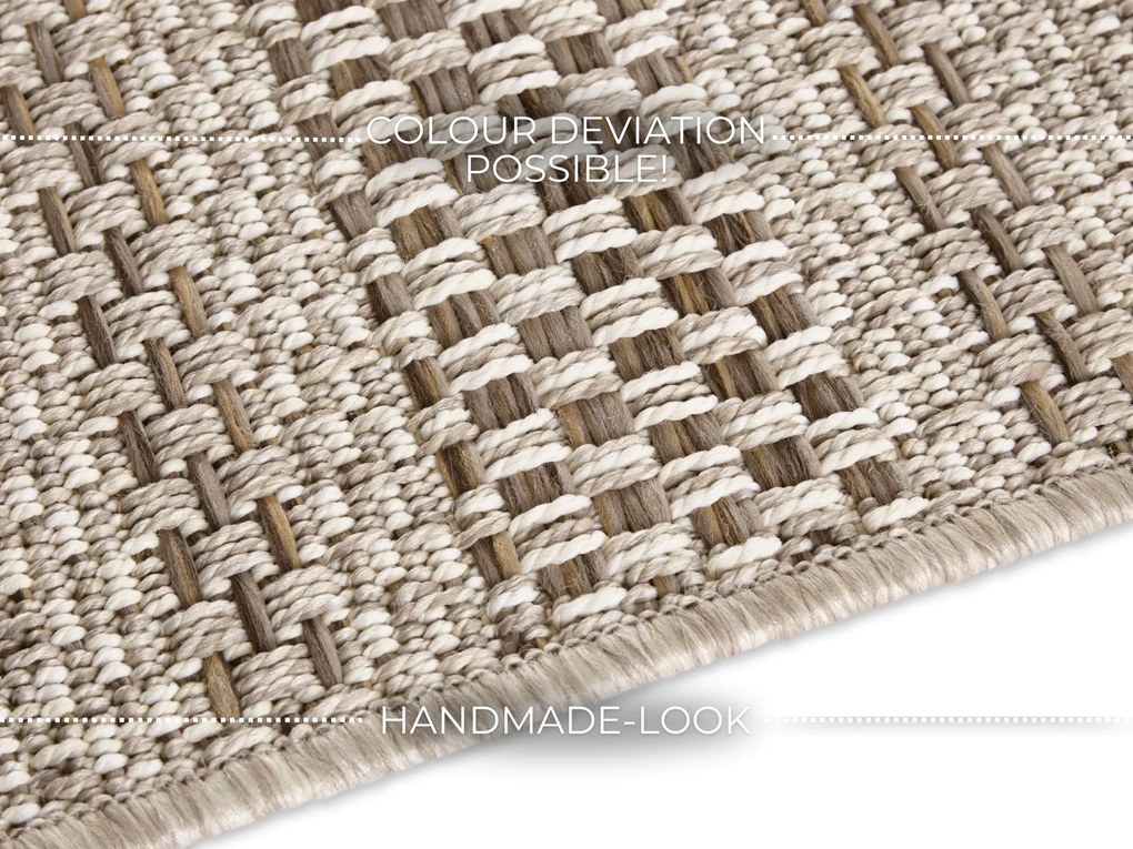 ELLE Decoration, Kusový koberec Brave 103612 Natural Brown z kolekcie Elle – na von aj na doma, 120x170, béžová, chodba / predsieň