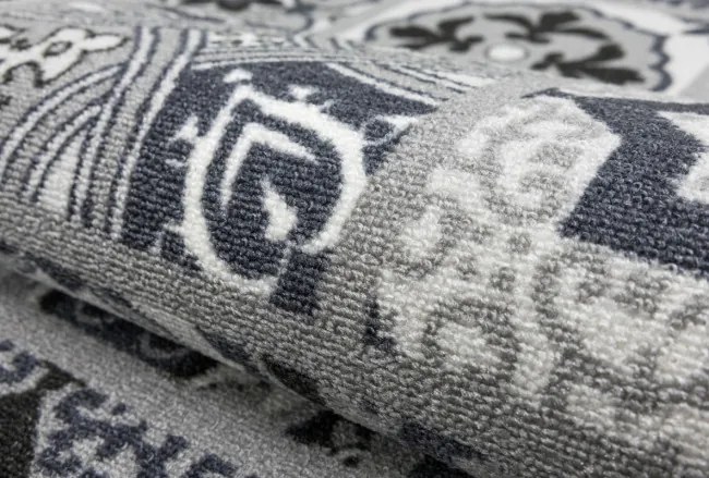Protišmykový behúň Patchwork - sivý
