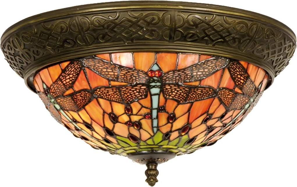 Stropné svetlo Tiffany Cecile - Ø 38*19 cm E14/max 2*40W