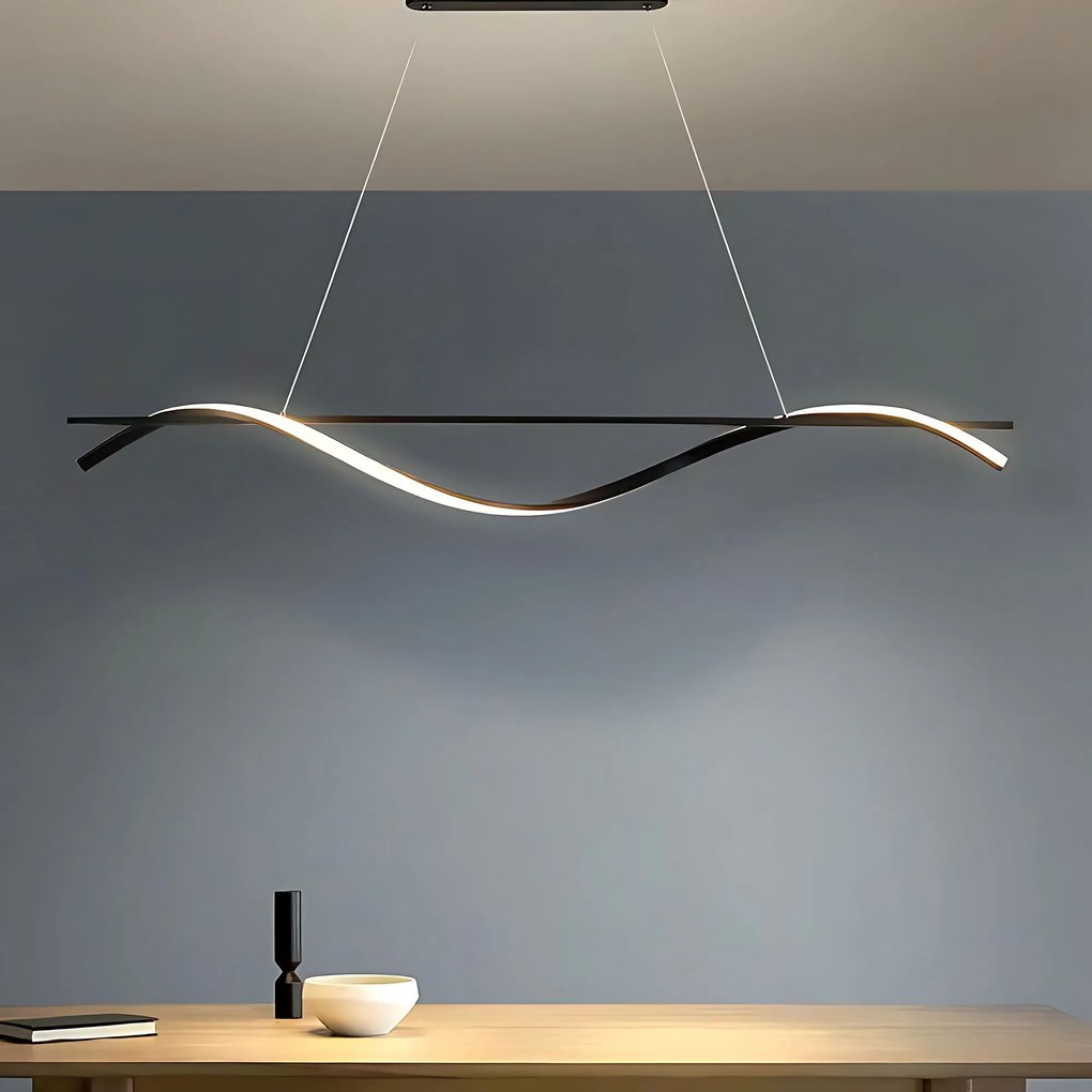 Toolight Toolight, LED závesná lampa 120cm, 27W, 3000K, LHJ019-CP, čierna, OSW-50004